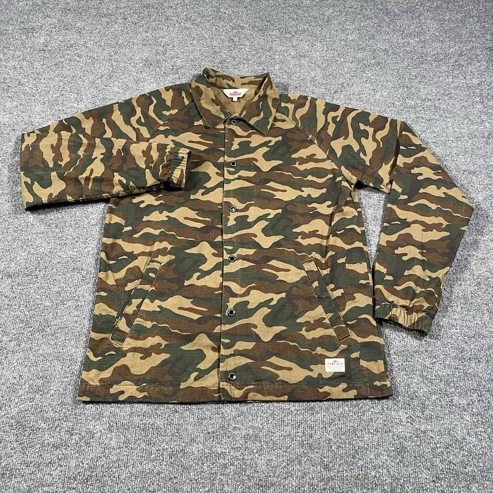Penfield Woodland Ripstop Camo Long Sleeve Snap Shirt Mens Small Shacket - Picture 2 of 9